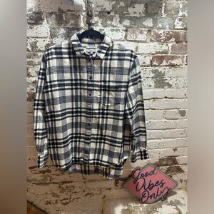 Womens Madewell Oversized Black and White Soft Flannel, Size Small. 100% cotton